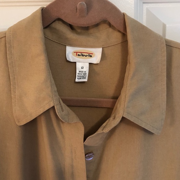 Vintage 1990s Safari Style Dress in Taupe Talbots Size 12 Excellent Condition - Picture 2 of 6